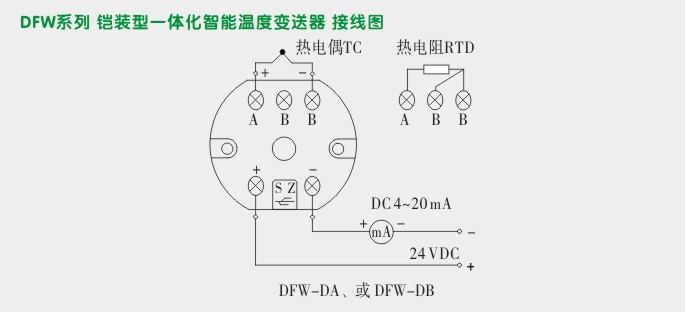 导轨式温度变送器,DFW温度变送器接线图 导轨式温度变送器,DFW温度变送器接线图