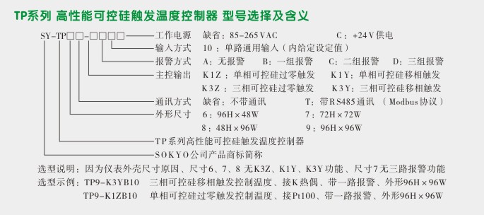 可控硅温度控制器,TP9单相过零触发温控器选型图 可控硅温度控制器,TP9单相过零触发温控器选型图